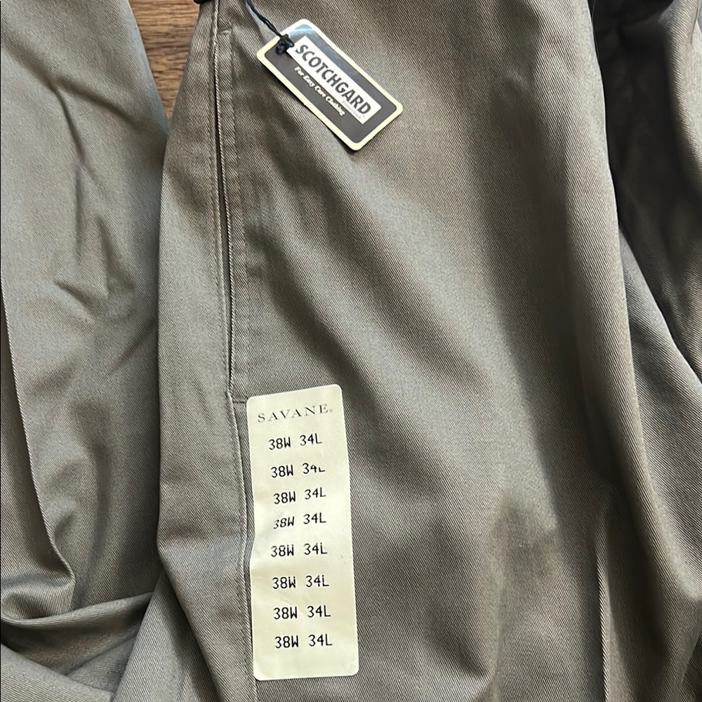 NWT Savane Scotchgard Olive Green Pants Men’s Size 38x34 - Picture 4 of 11